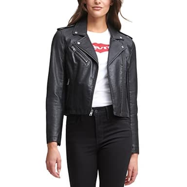 Levi's Women's Faux Leather Moto Jacket (Regular & Plus Size), Classic Black, Medium - Image 1