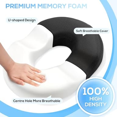 Donut Pillow Seat Cushion, Donut Chair Cushions for Postpartum Pregnancy & Hemorrhoids, Sciatica & Hip & Coccyx Pain Relief Desk Chair Cushion for Long Sitting Office Workers, Car Drivers - Image 3