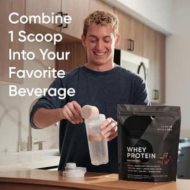 Sports Research Whey Protein - Sports Nutrition Whey Isolate Protein Powder for Lean Muscle Building & Workout Recovery - 5 lb Bag Bulk Protein Powder 25g per Serving - Dutch Chocolate, 60 Servings - Image 3