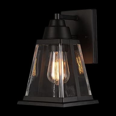 GLOBE Electric 44697 Merle 1-Light Outdoor Wall Sconce, Bronze, Clear Glass Shade, Brown, Bulb Not Included - Image 6