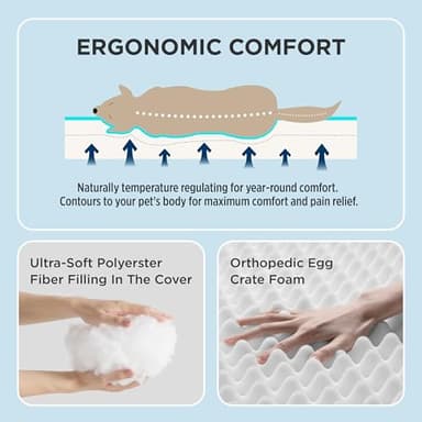 Bedsure Cooling Dog Bed for Small Dogs - Orthopedic Flat Puppy Beds with Removable Washable Cover, Egg Crate Foam Pet Mat, Suitable for Pet Up to 20 lbs - Image 4