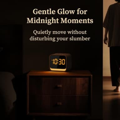 Housbay Wooden Sound Machine Alarm Clock for Bedrooms - Gentle Wake-Up with Birdsong, White Noise for Sleeping, Small Digital Clock for Phone-Free Routine - Image 6