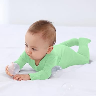 GUISBY Baby Footed Pajamas, Long Sleeve with Mittens Sleepers ，Newborn Girl Sleepers - Image 5