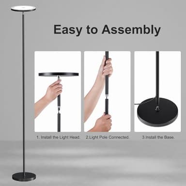 SUNMORY Floor Lamps for Living Room, 32W/3000LM Super Bright LED Floor Lamp with Remote Control, 69" Tall Standing Lamp with Stepless Dimmable, Modern Torchiere Corner Lamp for Bedroom, Office - Image 7