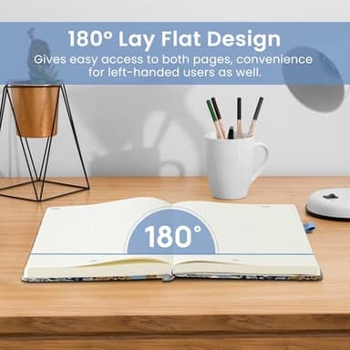 Bullet Dotted Journal Notebook for Women & Men, Hardcover Leather Journal for Writing, A5 Bullet Journaling Notebook for Work & Sketching, Perfect for Office School Home Supplies, 160 Pages, Lineage Flora - Image 4