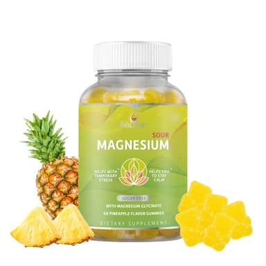 BeLive Magnesium Gummies 200mg - 60 Ct | Magnesium Glycinate Supplements for Relaxation, Stress Relief, and Sleep for Adults & Kids - Tasty and Tangy Pineapple Flavor - Image 1