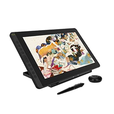 2021 HUION KAMVAS 16 Graphics Drawing Tablet with Full-Laminated Screen Anti-Glare 10 Express Keys Android Support Battery-Free Stylus 8192 Pen Pressure Tilt Adjustable Stand - 15.6 Inch Pen Display - Image 1
