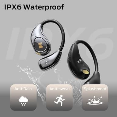 Monster Open Ear AC510 Earbuds, Bluetooth6.0 Wireless Earbuds, Stereo Sound Ear Buds with AI Intelligent Noise Reduction, Type-C Charging, Touch Control, 30H Playback, IPX6 Waterproof Earphones(Black) - Image 5