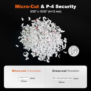 Bonsaii Paper Shredder for Office, 110-Sheet Autofeed Heavy Duty Shredder for Home Office Use, 30 Minutes/Micro Cut/P-4 High Security Level/6 Gallon Large Bin - Image 6