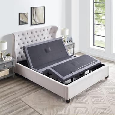 Naomi Home Idealbase Queen Adjustable Bed Base with Massage, USB Ports, Under-Bed Light, Wireless Remote, 800 lb Capacity, Gray Metal Frame, Easy Assembly for Enhanced Comfort and Relaxation - Image 9