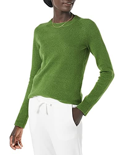 Amazon Essentials Women's Regular-Fit Soft Touch Long-Sleeve Crewneck Sweater, Green, Medium - Image 1