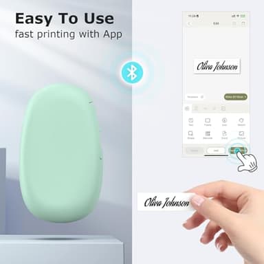 SUPVAN E10 Bluetooth Label Maker Machine with 3 Tapes, Continuous Waterproof Label, Versatile App with 35 Fonts and 1k+ Icons, Inkless Labeler for Home, Kitchen, School, Office Organization, Green - Image 3