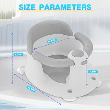 Baby Bath Seat for Babies 6 Months & Up, Bath Seats for Babies Sitting Up, 3 Baby Bath Toys, Open Design, Non-Slip, Compact Toddler Bath Seat. - Image 2