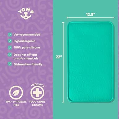 Yomp SplashMat Silicone Pet Food Mat – Non-Slip, Waterproof, and Pet-Safe Tray with Raised Edge for Dog Food and Water Bowls - Image 4