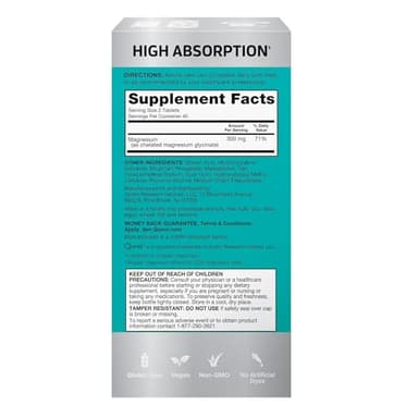 Qunol Magnesium Glycinate 300mg, 100% Glycinate Chelated Magnesium Supplement, 90ct Tablets - Image 8
