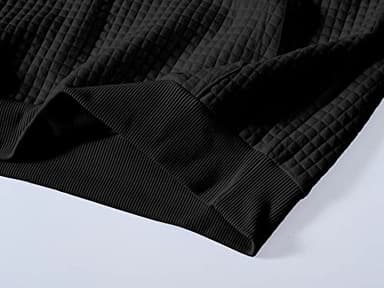 Yundobop Men's Pullover Hoodies Plaid Jacquard Long Sleeve Drawstring Hipster Casual Hooded Sweatshirts with Kanga Pockets Black 3XL - Image 6