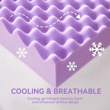 SINWEEK 2 Inch Egg Crate Memory Foam Mattress Topper Twin Size, Soft Mattress Pad for Back Pain Relief, Bed Topper, CertiPUR-US Certified - Image 3