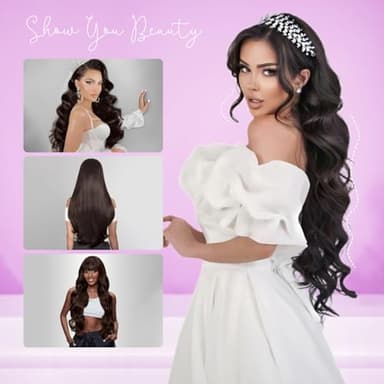 Nuzusa Clip in Hair Extensions Real Human Hair,100% Seamless Invisible Remy Human Hair Silky Straight,Clip Extensions for Women, 8pcs Per Set with Double Weft,2 Dark Brown,26inch 130g/4.6oz - Image 8