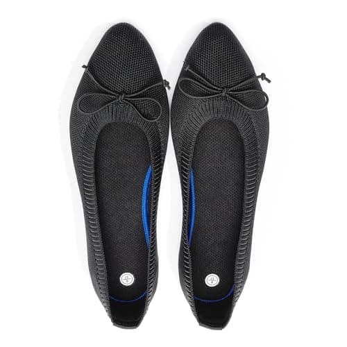 Shupua Women's Flats Black Flats Shoes Pointed Toe Ballet Flats Comfortable Bow Girls Flats Dressy(Black.us9) - Image 1