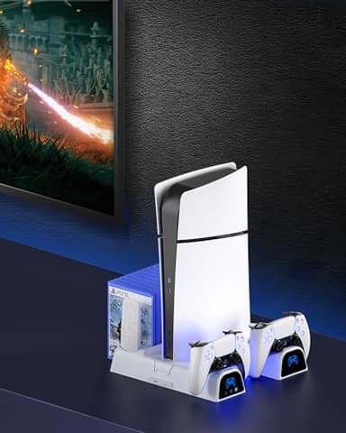 PS5 & PlayStation 5 Slim Cooling Station Stand with Controller Charging Station for PlayStation 5 Digital & Disc Edition Console, Nargos PS5 & PlayStation 5 Slim Accessories with 3 Level Cooler Fan - Image 7
