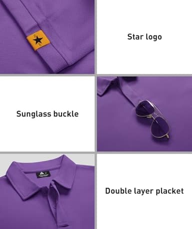 ZITY 3 Pack Mens Polo Shirt Short Sleeve Sports Performance Business Casual Golf Shirts for Men Collared Tactical T-Shirts Violet Forstgreen Black 3X-Large - Image 2