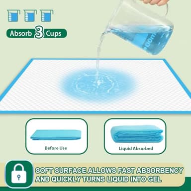 IMMCUTE Puppy Pads 22"x23" 100 Count | 6-Layer Leak-Proof & Super Absorbent Dog Training Pads | Disposable Potty Pads for Puppies, Dogs, Cats & Rabbits | Blue & White - Image 3