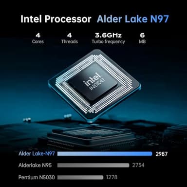 MALLRACE 2025 Laptop,15.6In Windows 11 Laptop Computer with Quad Core-12th Alder Lake N97(Up to 3.6GHz), 16GB DDR4 512GB Hard Drive for Business, School, Offic - Image 2