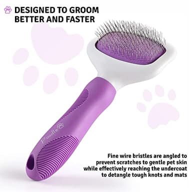 Poodle Pet Slicker Brush - For Dogs, Cats, Rabbits - Matted/Loose Fur, Knots - Suitable for Doodle/Goldendoodle Grooming and Shredding Short/Long Hair - Image 4