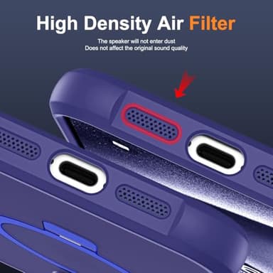 SKYLMW Compatible with iPhone 14 Plus Case with Invisible Magnetic O-Ring Stand Military-Grade Translucent Case for iPhone 14 Plus 6.7" [Compatible with Mag-Safe][Great Grip Feeling], Navy - Image 8