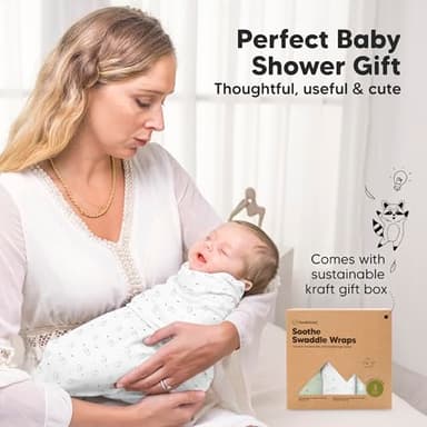 3-Pack Organic Baby Swaddle Sleep Sacks - Swaddles for Newborns, Infant 0-3 Months, Baby Girls, Boys, Soft & Snug Newborn Sleep Sack, Nursery Swaddling Blankets (Bunnies) - Image 9