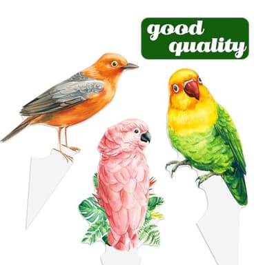 Tropical Bird Cupcake Toppers 48Pcs Parrot Birthday Cupcake Toppers Tropical Bird Party Decorations Summer Rainforest Bird Cupcake Picks for Hawaiian Luau Party Supplies - Image 6