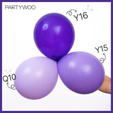 PartyWoo Dark Purple Balloons 130 pcs Purple Balloons Different Sizes Pack of 18 12 10 5 Inch Purple Balloon Arch Kit Balloon Garland for Birthday Halloween Graduation Party Decorations Purple-Y16 - Image 4