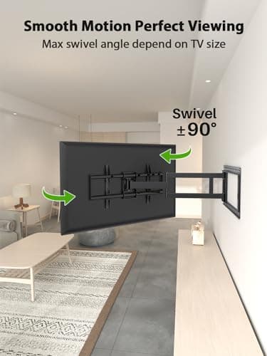 USX Mount Long Arm TV Wall Mount for Most 42-90 inch Television 40 Inch Extension Full Motion TV Mount，Wall Mount Bracket with Swivel and Tilt, Up to 150lbs Fits 16” 18” 20” 24” Stud VESA 800x400mm - Image 6