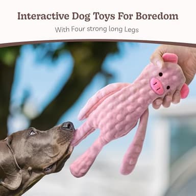 SHARLOVY No Stuffing Dog Toys Squeaky for Large Dogs, Crinkle Puppy Teething Toys to Keep Them Busy, Plush Interactive Doggie Long Lasting Chews for Aggressive Chewers - Image 2