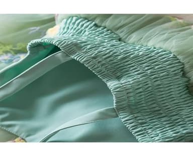 Nileafes Toddler Baby Girl Party Dress Floral Tutu Princess Elasticity Cake Smash Photo Shoot Dresses Size 3Y (2-3 Years, 120-Green) - Image 6