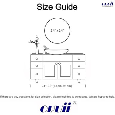 Oruii Round Mirror, Black Round Mirror 24 inch, Circle Wall Mirrors Metal Frame, Circular Mirrors for Wall, Living Room, Bathroom, Vanity, Entryway, Hallway. - Image 8