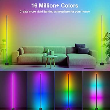 Miortior Corner Floor Lamp - Smart RGB LED Corner Lamp with App and Remote Control, 16 Million Colors & 68+ Scene, Music Sync, Timer Setting - Ideal for Living Rooms, Bedrooms, and Gaming Rooms - Image 2