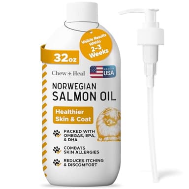 Salmon Oil for Dogs and Cats, 32 oz - Omega-Rich Supplement for Healthy Skin & Coat, Joint & Immune Support - All-Natural Fish Oil Liquid - Premium Pet Care, Made in USA - Image 1