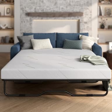 Wellynap 4 Inch Gel Memory Foam Sofa Mattress Queen Size, CertiPUR-US Certified, with Removable Washable Cover, for Guest Rooms, Sofas, RVs & Boats - Image 1