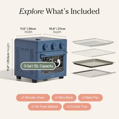 Our Place Wonder Oven | 6-in-1 Air Fryer & Toaster Oven with Steam Infusion | Compact, Countertop Friendly, Fast Preheat, Multifunctional | Air Fry, Toast, Roast, Bake, Reheat & Broil | Blue Salt - Image 8