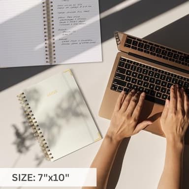 Aesthetic Thick Spiral Notebook Journal For Women in B5 Format - Modern Linen Hardcover College Ruled Note Book With 300 Lined Pages - Perfect For Writing And Staying Organized at Work or School - Image 7