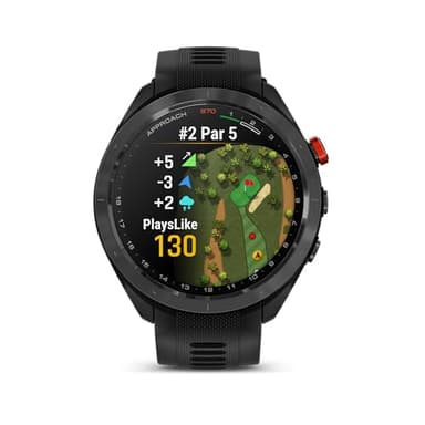Garmin Approach® S70-47 mm Black Ceramic Bezel with Black Silicone Band (Refurbished) - Image 2