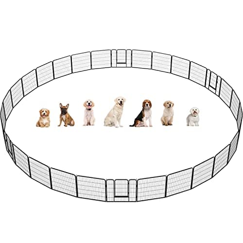 Yaheetech Dog Playpen Outdoor, 32 inch 32 Panels Dog Pen Indoor Heavy Duty Puppy Exercise Pen Metal Pet Fence for RV Camping/Yard/Garden - Image 1