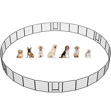 Yaheetech Dog Playpen Outdoor, 32 inch 32 Panels Dog Pen Indoor Heavy Duty Puppy Exercise Pen Metal Pet Fence for RV Camping/Yard/Garden - Image 1