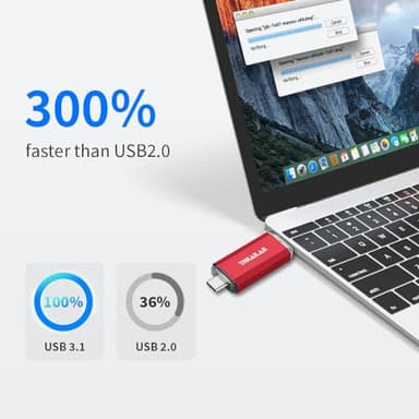 Thkailar 1TB USB C Flash Drive for MacBook and Android Phones,Thumb Drive with USB A and USB C for PC,Laptop,Portable External Storage for Pictures,Videos and Music - Image 2