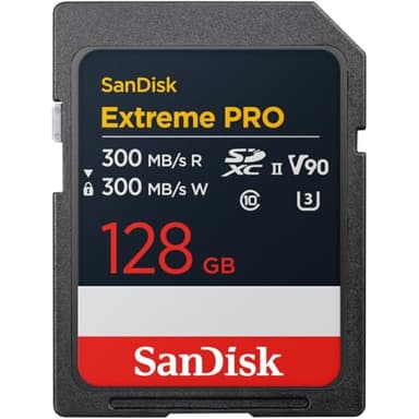 SanDisk 128GB Extreme PRO SDXC UHS-II Memory Card - Up to 300MB/s Read and Write speeds, V90, 8K, 4K UHD, SD Card - SDSDXDM-128G-GN4IN - Image 1