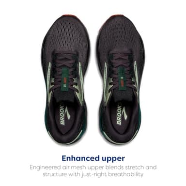 Brooks Men’s Ghost 16 Neutral Running Shoe - Blackened Pearl/June Bug/Green - 10.5 Medium - Image 4