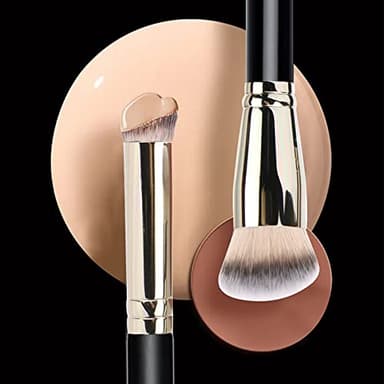 Makeup Brushes DPOLLA Pro Foundation Brush and Flawless Concealer Brush Perfect for Any Look Premium Luxe Hair Contour Brush Perfect for Blending Liquid,Buffing,Cream,Sculpting,Mineral Makeup - Image 7
