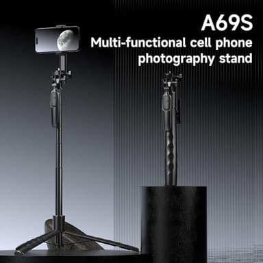 ZZR SEVEN Tripod for iPhone, Selfie Stick for iPhone with Remote, Phone Stand Tripod for Recording,Compatible with All Cell Phone and Camera A69S (72") - Image 2