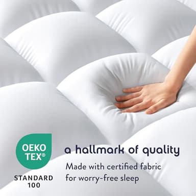 Best Price Mattress 4 Inch Pillowtop Mattress Topper and Pad Combo, 2 Inch Egg Crate Foam Mattress Topper, 2 Inch Plush Mattress Pad, Certified Safe Foam and Fabric, Dorm Essentials, Queen - Image 3